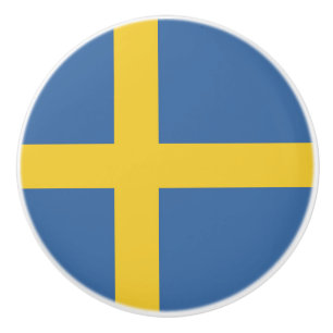 Sweden flag ceramic knob