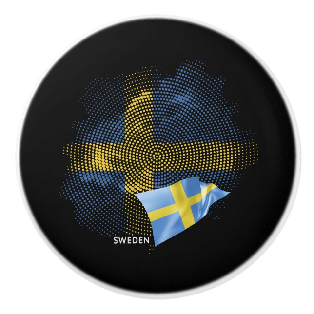 Sweden flag ceramic knob (Front)