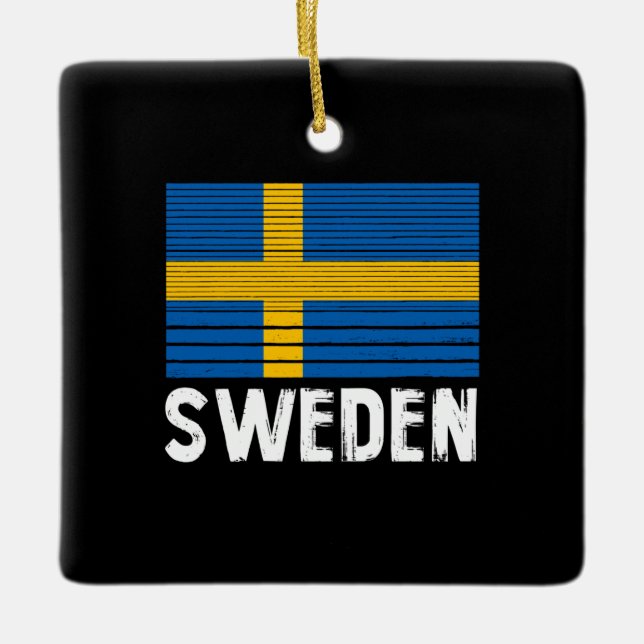 Sweden Flag Ceramic Ornament (Front)