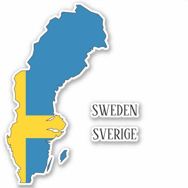 Sweden Flag Charming Patriotic Map (Front)
