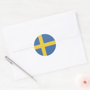 Sweden flag classic round sticker