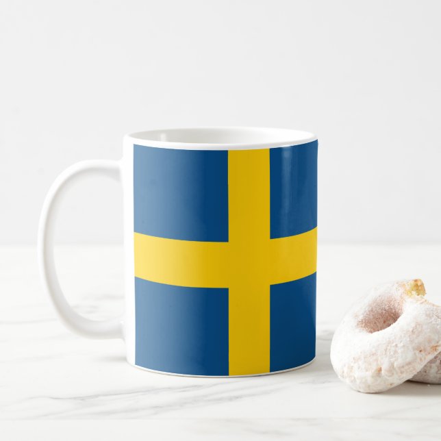Sweden Flag Coffee Mug (With Donut)