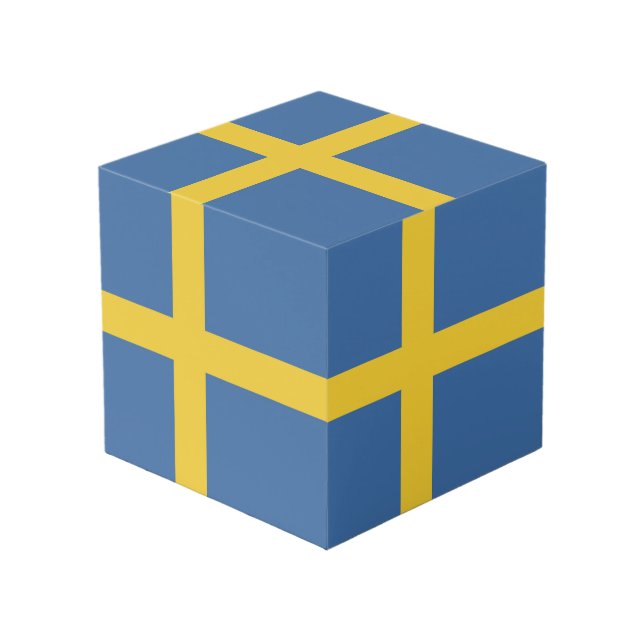 Sweden flag cube (Front Angled)