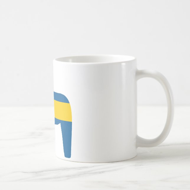 Sweden Flag Dala Horse Coffee Mug (Right)