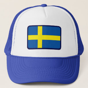 Sweden flag embroidered effect hat