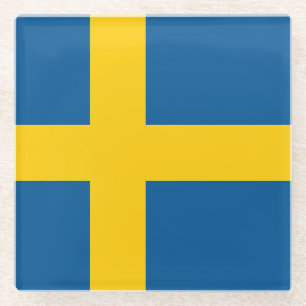 Sweden Flag Glass Coaster