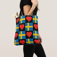 Sweden Flag Heart Pattern Patriotic Swedish Pride