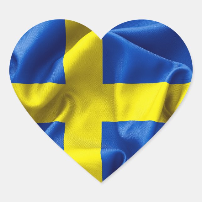 Sweden Flag Heart Sticker (Front)