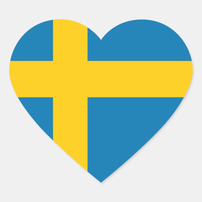 SWEDEN FLAG HEART STICKER (Front)
