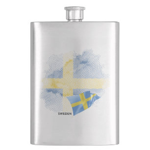 Sweden flag hip flask