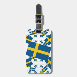 Sweden Flag in Multiple Layers Askew Luggage Tag