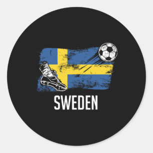 Sweden Flag Jersey Swedish Soccer Team Swedish Classic Round Sticker