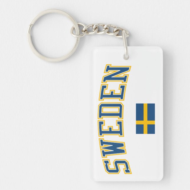 Sweden + Flag Key Ring (Front)
