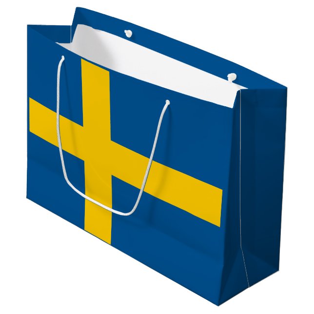 Sweden Flag Large Gift Bag (Front Angled)
