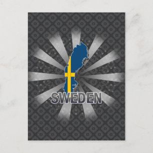 Sweden Flag Map 2.0 Postcard