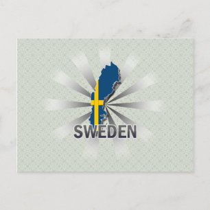 Sweden Flag Map 2.0 Postcard