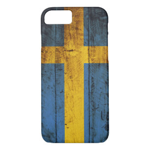 Sweden Flag on Old Wood Grain iPhone 8/7 Case