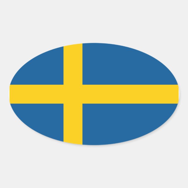 Sweden Flag Oval Sticker (Front)