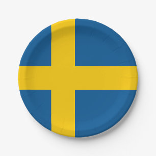 Sweden Flag Paper Plate