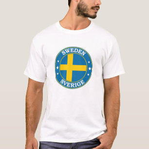 Sweden Flag Round Circle Emblem T-Shirt