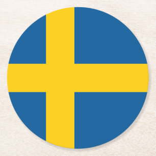 Sweden Flag Round Paper Coaster