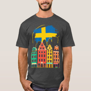 Sweden Flag Scandinavia Stockholm Football T-Shirt