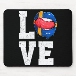Sweden Flag Soccer Fan Love Swede T Shirt  Mouse Pad