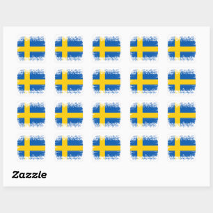 Sweden flag square sticker