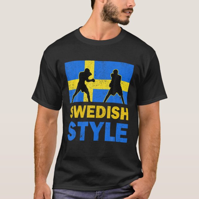 Sweden Flag Swedish Boxing Club Vintage T-Shirt (Front)