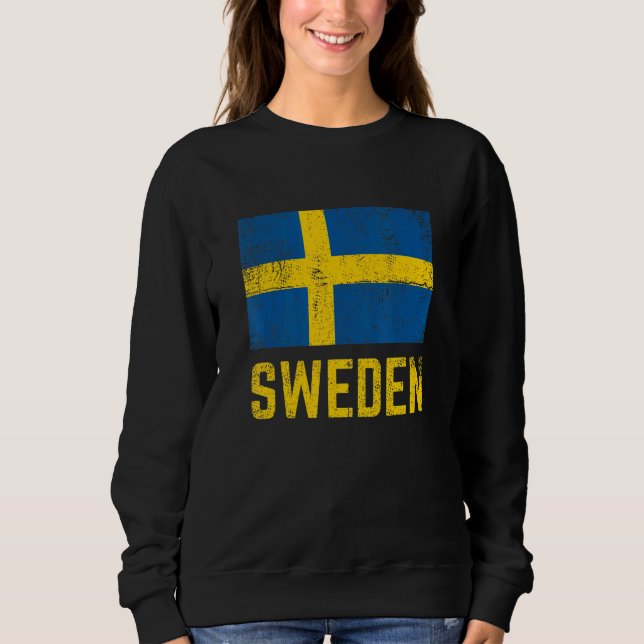 Sweden Flag Swedish Sverige Svenska Stockholm Nors Sweatshirt (Front)