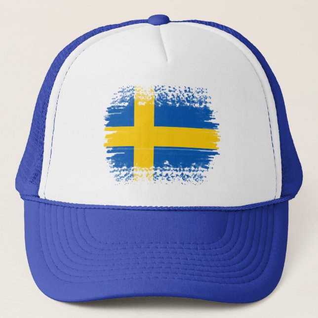 Sweden flag  trucker hat (Front)