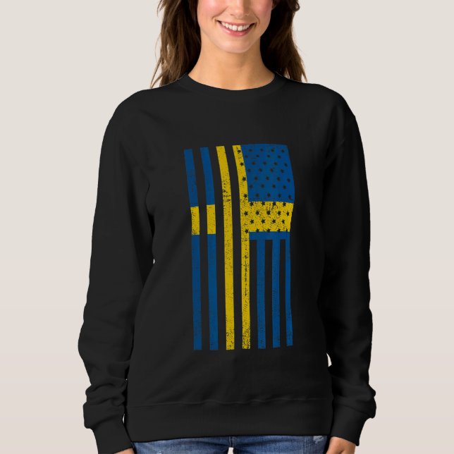 Sweden Flag USA   Swedish Sverige Svenska Stockhol Sweatshirt (Front)