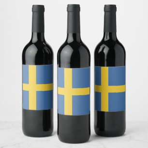 Sweden flag wine label