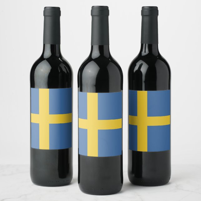 Sweden flag wine label (Bottles)