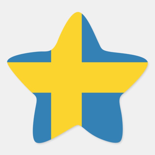 Sweden Flag x20 stickers swedish star shaped flag (Front)