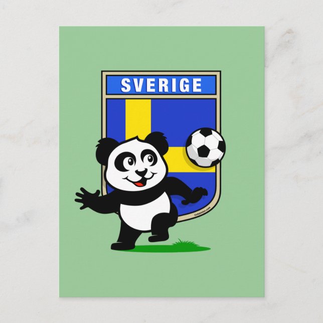 Sweden Football Panda Postcard (Front)