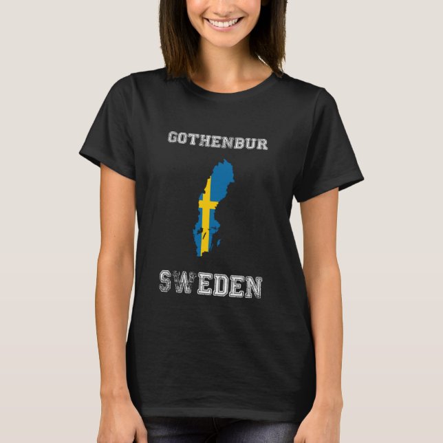 Sweden Gothenbur Flag Destination Pride T-Shirt (Front)