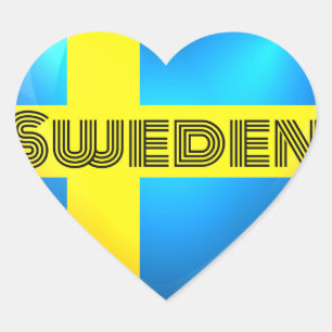 Sweden Heart Flag Heart Sticker