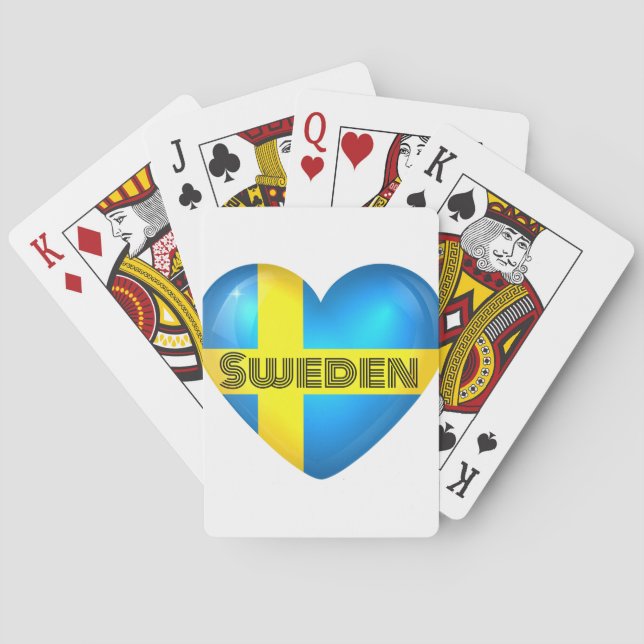 Sweden Heart Flag Playing Cards (Back)