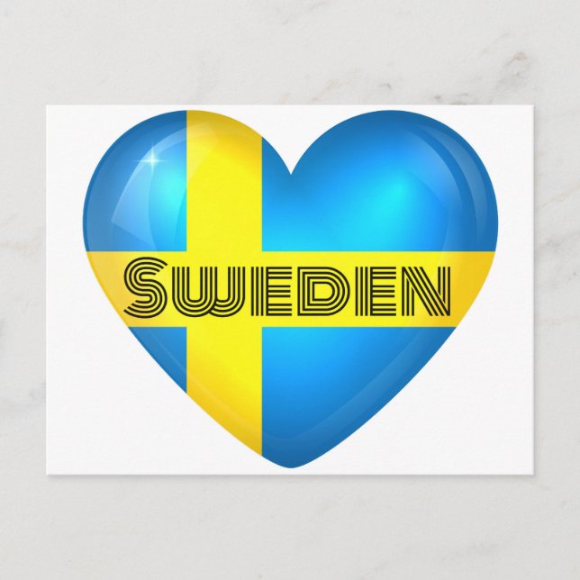 Sweden Heart Flag Postcard (Front)