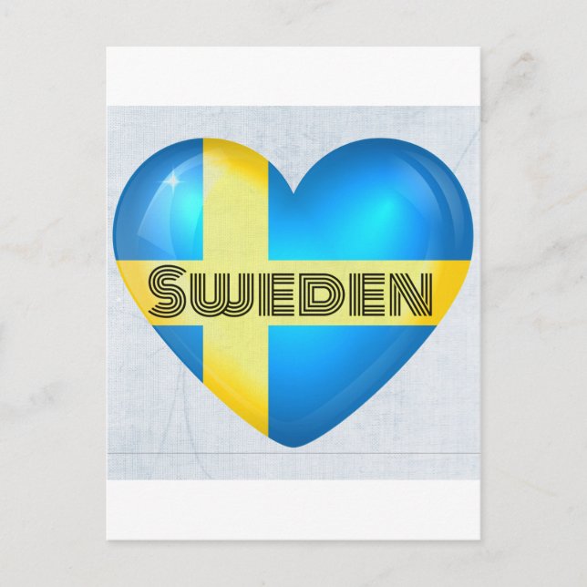 Sweden Heart Flag Postcard (Front)