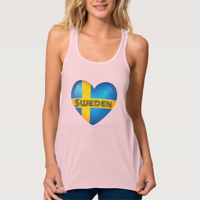 Sweden Heart Flag Singlet (Front)