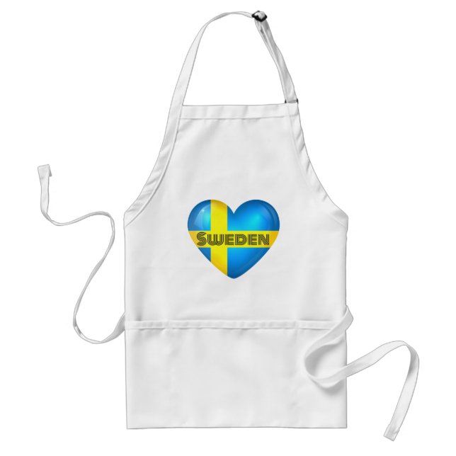 Sweden Heart Flag Standard Apron (Front)