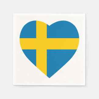 SWEDEN HEART SHAPE FLAG NAPKIN