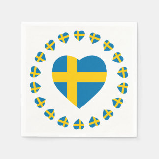 SWEDEN HEART SHAPE FLAG NAPKIN