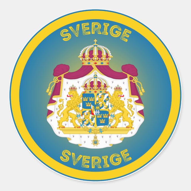Sweden Heritage Emblem Classic Round Sticker (Front)