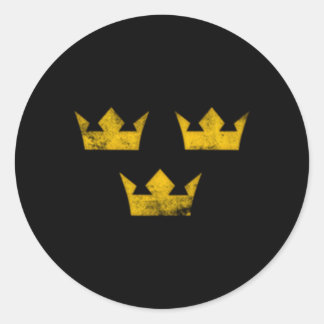 Sweden Heritage Tre Kronor Three Crowns Sverige Classic Round Sticker