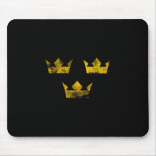 Sweden Hockey Distressed Retro Vintage Soccer Sver Mouse Pad