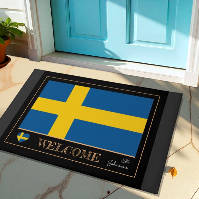Sweden house mat, Swedish Flag sports / Welcome Doormat (Creator Uploaded)