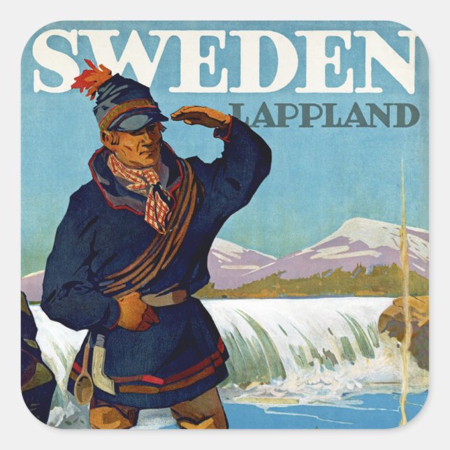 Sweden ~ Lappland Square Sticker (Front)